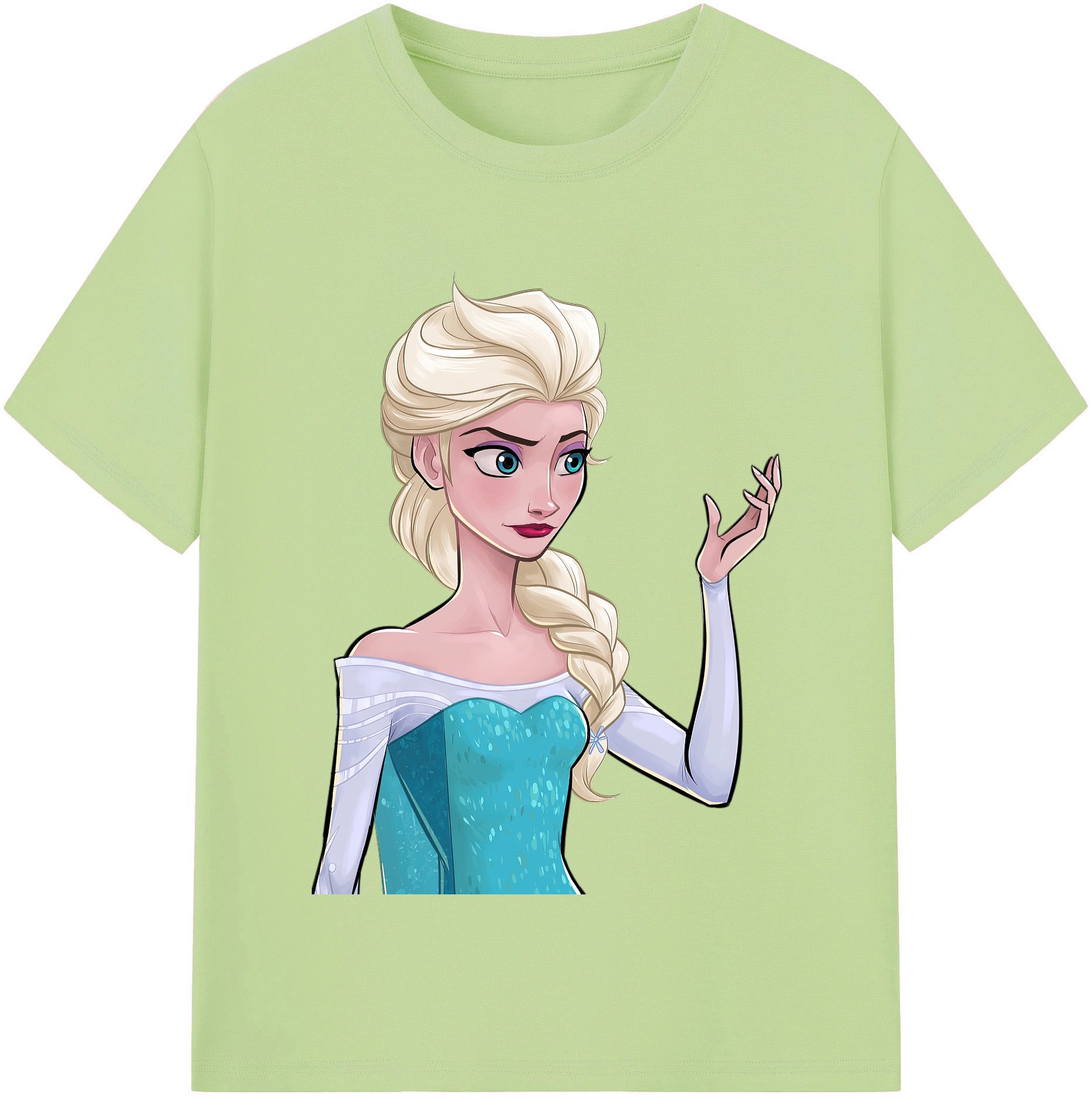 （画像用） アナと雪の女王 アンナ エルサ Frozen Anna Elsa 綿100％半袖Tシャツ（フロントプリント）